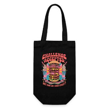 Burger Challenge Accepted - Geschenkbeutel für Flaschen - Schwarz - Vorne