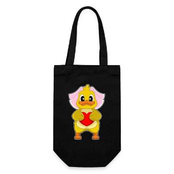 Ente Braut Herz Hochzeit - Geschenkbeutel für Flaschen - Schwarz - Vorne