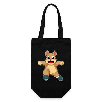 Bär Eislaufen Schlittschuhe - Geschenkbeutel für Flaschen - Schwarz - Vorne