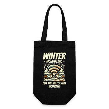 Winter wonderland, but wifi works, winter - Gift Bag for Bottles - black - Front