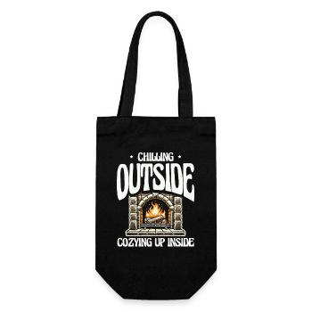 Chilling outside, cosy inside, wintry - Gift Bag for Bottles - black - Front