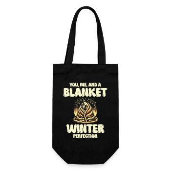 You, Me and Blanket, Winter Perfection, Love, Winter - Gift Bag for Bottles - black - Front