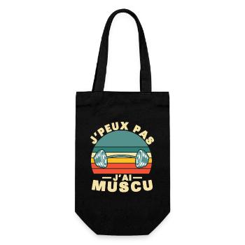 I Can't I Have Muscle, Vintage Humor Gift Idea - Gift Bag for Bottles - black - Front