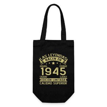 80 Jahre 1945 Vintage Retro Geburtstagsgeschenk - Geschenkbeutel für Flaschen - Schwarz - Vorne