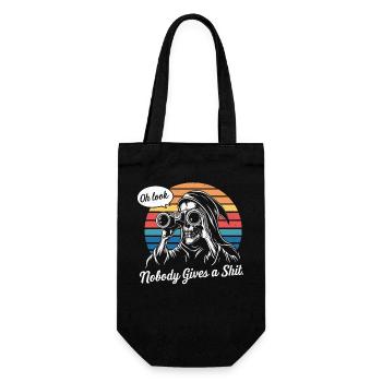 Oh schau mal, niemand kümmert sich um Sensenmann Humor Design - Geschenkbeutel für Flaschen - Schwarz - Vorne