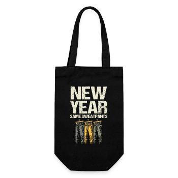 Neujahrs-Same-Jogginghose, Humor-Neujahrsstimmung - Geschenkbeutel für Flaschen - Schwarz - Vorne