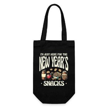 I'm only here for the New Year's snacks and food - Gift Bag for Bottles - black - Front
