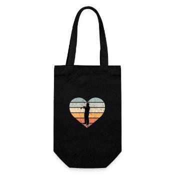 Trompeter Silhouette Retro Trompete Herz Design - Geschenkbeutel für Flaschen - Schwarz - Vorne