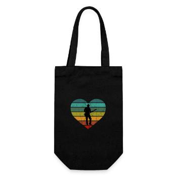 Guitare Retro Heart Design pour Guitaristes - Sac à bouteille - noir - Devant