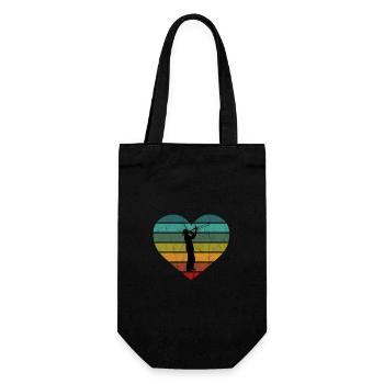 Posaunist Silhouette Posaune Retro Herz - Geschenkbeutel für Flaschen - Schwarz - Vorne