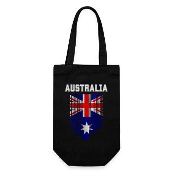Australische Flagge, Australischer Stolz - Geschenkbeutel für Flaschen - Schwarz - Vorne