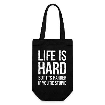 life is hard but It s harder - Geschenkbeutel für Flaschen - Schwarz - Vorne