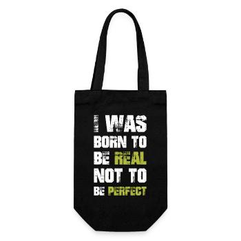 I was born to be real not to be perfect - Gift Bag for Bottles - black - Front