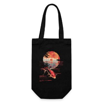 Angeln Synthwave - Geschenkbeutel für Flaschen - Schwarz - Vorne