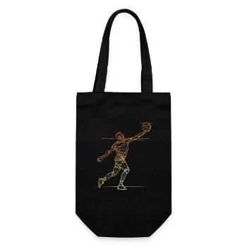 Vintage Volleyballer Line Art - Geschenkbeutel für Flaschen - Schwarz - Vorne