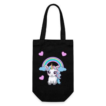 Unicorn Unicorns Child Kids Baby Toddler Heart - Gift Bag for Bottles - black - Front