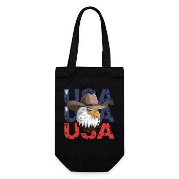 American USA Flag Eagle for Patriots - Gift Bag for Bottles - black - Front