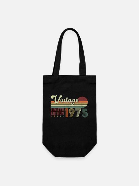 50 Jahre 1975 Vintage Retro Geburtstagsgeschenk - Geschenkbeutel für Flaschen - Schwarz