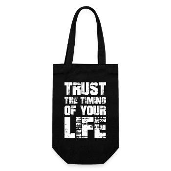 trust the timing of your life - Geschenkbeutel für Flaschen - Schwarz - Vorne
