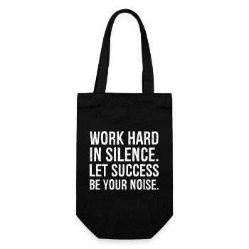 work hard in silence let success be your noise - Geschenkbeutel für Flaschen - Schwarz - Vorne