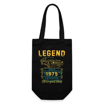 Legende aus dem Jahr 1975 - Geschenkbeutel für Flaschen - Schwarz - Vorne