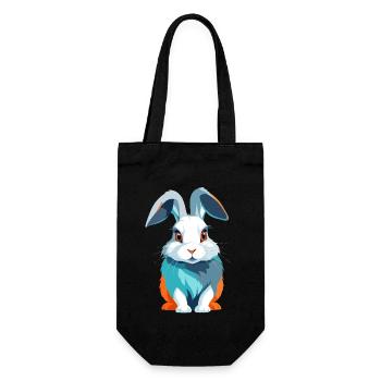 Kaninchen Vektor Kunst mit lebendigen Farben Illustration - Geschenkbeutel für Flaschen - Schwarz - Vorne