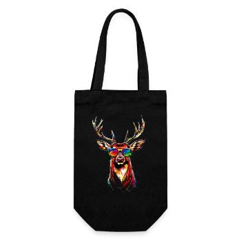 Deer, Antlers, Hunting, Deer, Reindeer, Red Deer, Hunter - Gift Bag for Bottles - black - Front