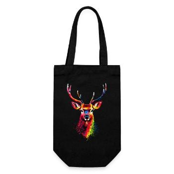 Deer, Antlers, Hunting, Deer, Reindeer, Red Deer, Hunter - Gift Bag for Bottles - black - Front