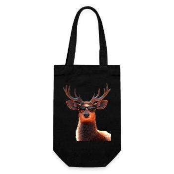 Deer, Antlers, Hunting, Deer, Reindeer, Red Deer, Hunter - Gift Bag for Bottles - black - Front