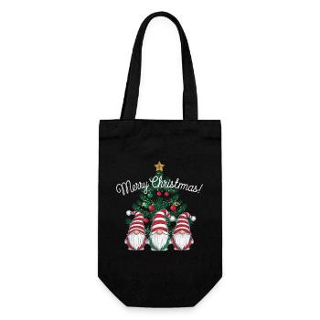 Adorable et Enchanté Gnome Noël - Sac à bouteille - noir - Devant