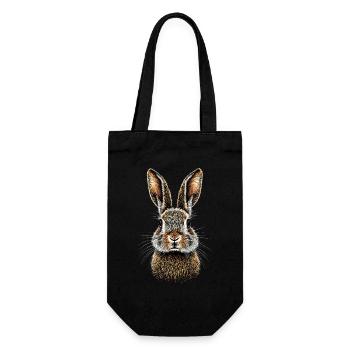 Hase Kaninchen Liebhaber Feldhase Bunny Süße Hasen - Geschenkbeutel für Flaschen - Schwarz - Vorne