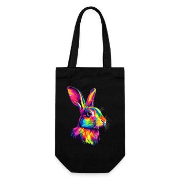 Hase Kaninchen Liebhaber Feldhase Bunny Süße Hasen - Geschenkbeutel für Flaschen - Schwarz - Vorne