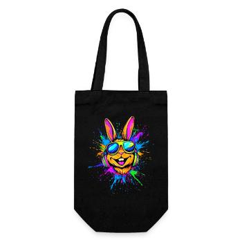 Hase Kaninchen Liebhaber Feldhase Bunny Süße Hasen - Geschenkbeutel für Flaschen - Schwarz - Vorne