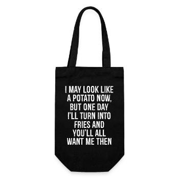 I may look like a potato now but one day - Gift Bag for Bottles - black - Front