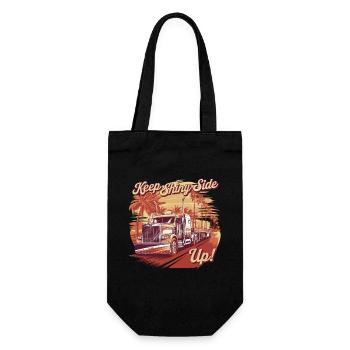 Trucker Keep The Shiny Side Up - Geschenkbeutel für Flaschen - Schwarz - Vorne