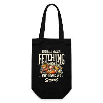 Fußballsaison Touchdowns Und Snacks Hundeliebhaber - Geschenkbeutel für Flaschen - Schwarz - Vorne