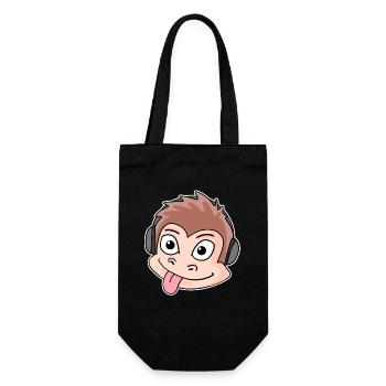Monkey Head Animal Headphones Music - Gift Bag for Bottles - black - Front