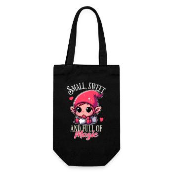 Small, Sweet, and Full of Magic – Süßes Design - Gift Bag for Bottles - black - Front