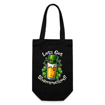 Let’s Get Shamrocked – Lustiges St. Patrick’s Day - Geschenkbeutel für Flaschen - Schwarz - Vorne