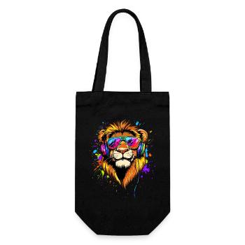 Lion Big Cat Lion's Mane Lions Love Wild Lions - Gift Bag for Bottles - black - Front