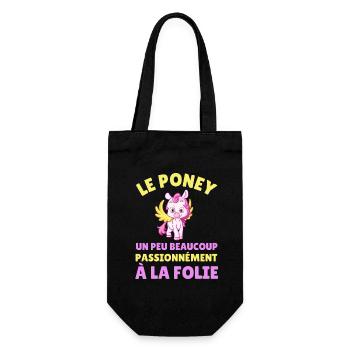 Le poney un peu beaucoup passionnément à la folie - Sac à bouteille - noir - Devant