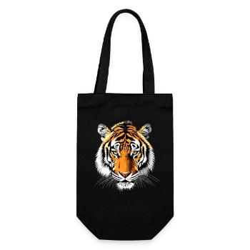 Tiger Raubkatze Wildnis Tiger Katzen Süßer Tiger - Geschenkbeutel für Flaschen - Schwarz - Vorne