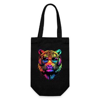 Tiger Raubkatze Wildnis Tiger Katzen Süßer Tiger - Geschenkbeutel für Flaschen - Schwarz - Vorne
