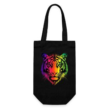 Tiger Raubkatze Wildnis Tiger Katzen Süßer Tiger - Geschenkbeutel für Flaschen - Schwarz - Vorne