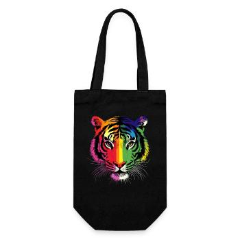 Tiger Raubkatze Wildnis Tiger Katzen Süßer Tiger - Geschenkbeutel für Flaschen - Schwarz - Vorne