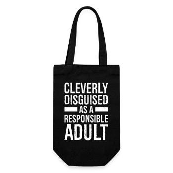 cleverly disguised as a responsible adult - Gift Bag for Bottles - black - Front