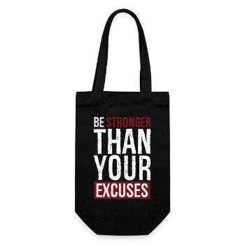 be stronger than your excuses - Gift Bag for Bottles - black - Front