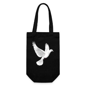 Colombe Blanche Paix Paix Bois Colombe Colombes Blanches - Sac à bouteille - noir - Devant
