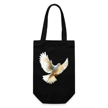 Colombe Blanche Paix Paix Bois Colombe Colombes Blanches - Sac à bouteille - noir - Devant