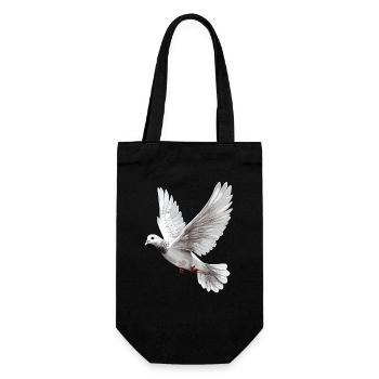 Colombe Blanche Paix Paix Bois Colombe Colombes Blanches - Sac à bouteille - noir - Devant